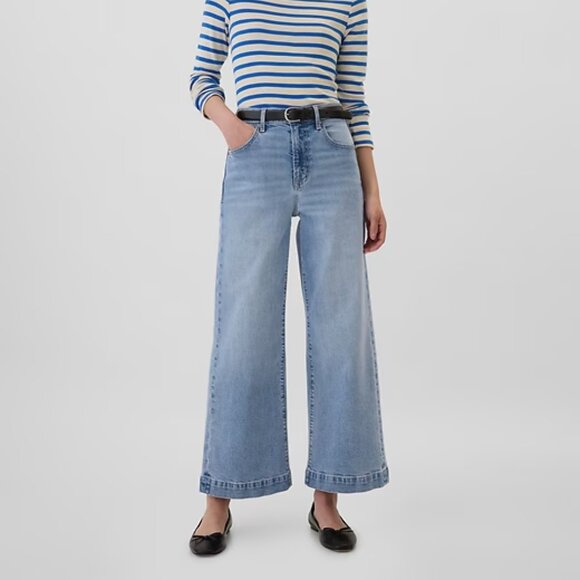 GAP Denim - GAP Womens 4 / 27 Regular High Rise Wide Leg Crop Jeans